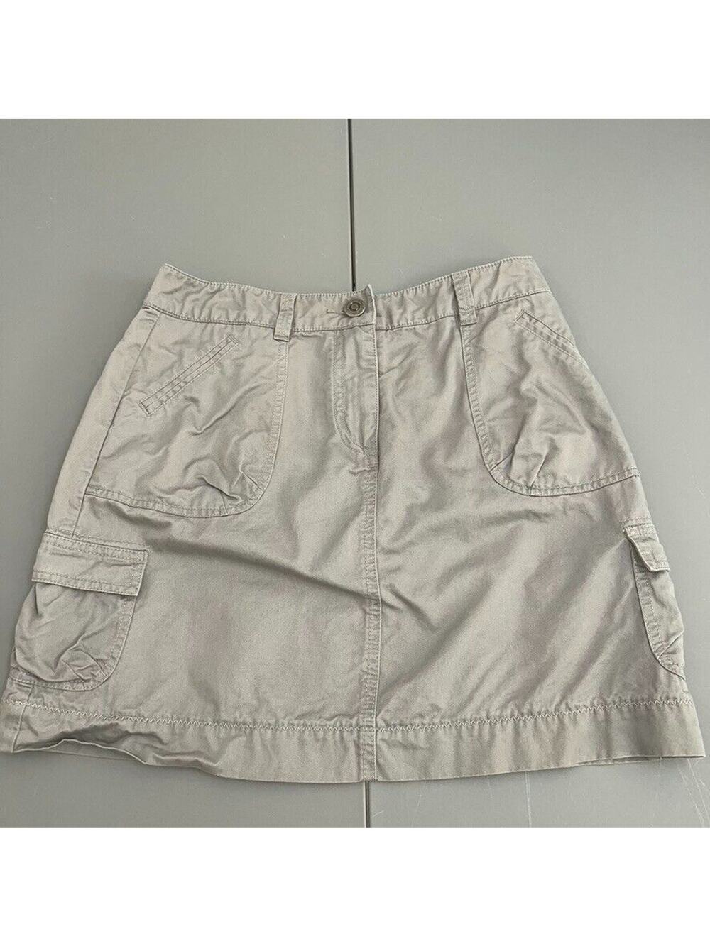 Garnet Hill Skirt Women 6 Utility Grey Cargo Mini Short 100% Cotton Pockets
